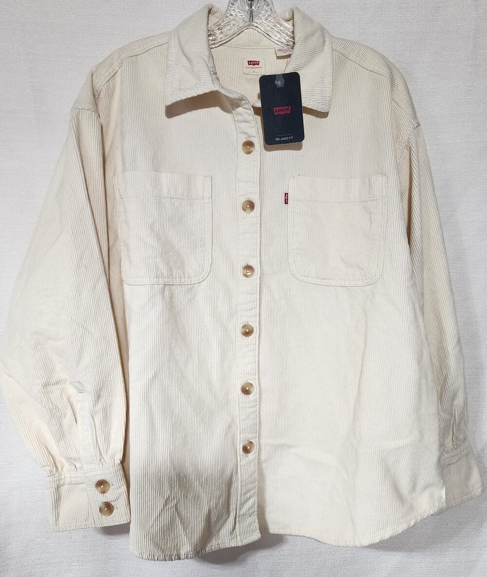 Levi's Women's Long Sleeve Corduroy Button Down Shirt Large